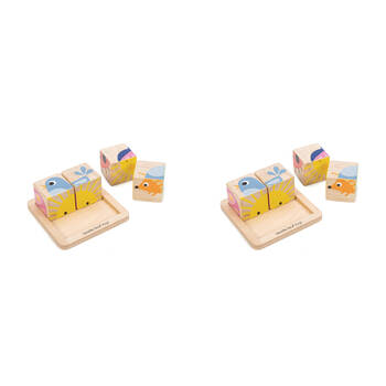 8pc Tender Leaf Toys Baby Blocks w/ Base Wooden Toy 18m+