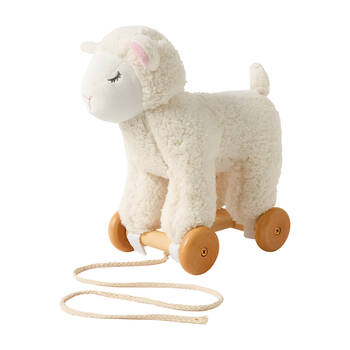 Jiggle & Giggle Lamb Pull Along Kids/Children Plushie White
