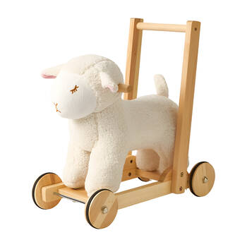 Jiggle & Giggle Lamb Walker Ride-On Kids Wood Toy 50x47cm White
