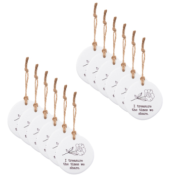 12PK Splosh Share Ceramic Tiny Treasures w/ Rope - White