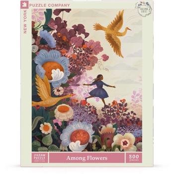 500pc New York Puzzle Company Adelina Lirus Puzzle 45x60cm Among Flowers 7+