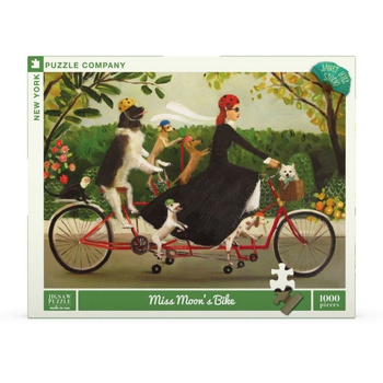1000pc New York Puzzle Co Janet Hill Puzzle 48x67.5cm Miss Moons Bike 10+