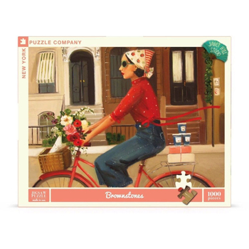 1000pc New York Puzzle Co Janet Hill Jigsaw Puzzle 67.5cm Brownstones 10+