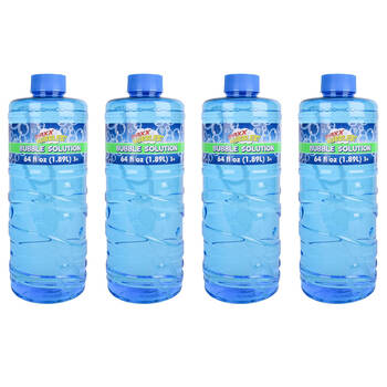 4PK Maxx Bubbles Bubble Solution Refill Bottle w/ Wand 64oz/1.89L Kids Toy
