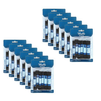 12PK Malli Sewing Replacement Fashion Shoelaces 121cm - Black 