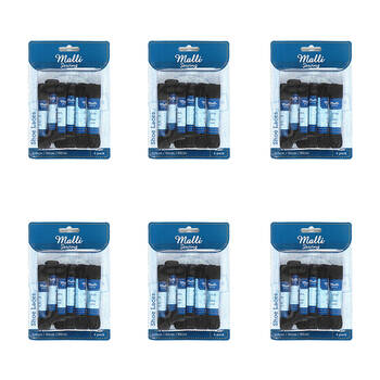 6PK Malli Sewing Replacement Fashion Shoelaces 121cm - Black 