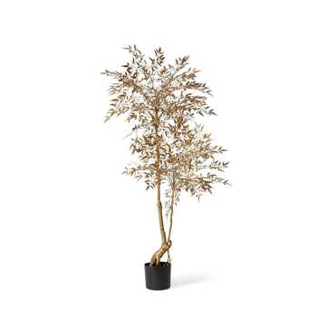 E Style 140cm Nandina Tree Artificial Plant Decor - Gold