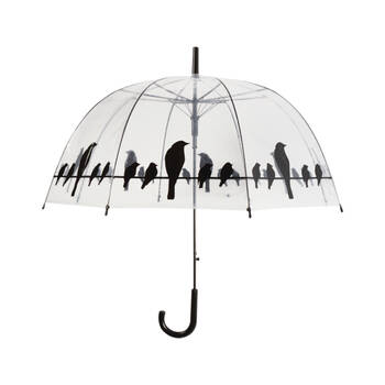 Esschert Design Transparent Umbrella Birds On Wire 83.3cm
