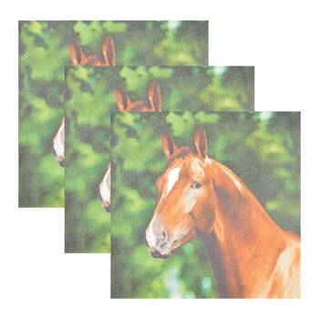 3x 20pc Esschert Design Tissue Paper Napkins Horse Serviette 3-Ply Large 33cm