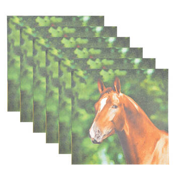 6x 20pc Esschert Design Tissue Paper Napkins Horse Serviette 3-Ply Large 33cm
