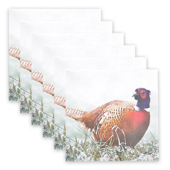 6x 20pc Esschert Design Tissue Paper Napkins Pheasant 3-Ply Large 33cm