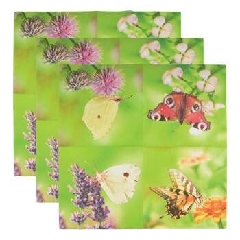 3x 20pc Esschert Design Tissue Paper Napkins Butterflies 3-Ply Large 33cm