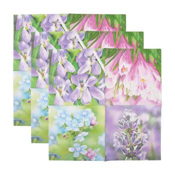 3x 20pc Esschert Design Tissue Paper Napkins Flowers 3-Ply Large 33cm