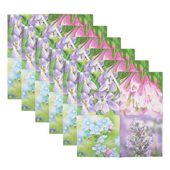 6x 20pc Esschert Design Tissue Paper Napkins Flowers 3-Ply Large 33cm