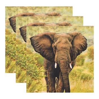 3x  20pc Esschert Design 3-Ply Tissue Paper Elephant Napkin Large 33cm