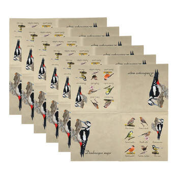 6x 20pc Esschert Design 3-Ply Tissue Paper Napkin Birds Serviette Large 33cm