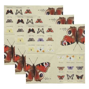 3x 20pc Esschert Design Butterfly Collection Paper Napkin Serviette Large 33cm