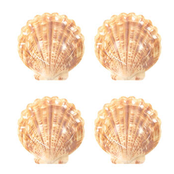 4x 10pc Esschert Design Paper Plate Shell Dinnerware 23.2cm Brown