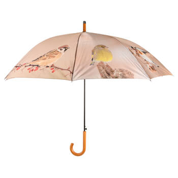 Esschert Design Umbrella Winter Birds w/ Wood Handle 120cm