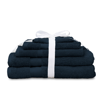 5pc Algodon St Regis Collection Towel Set Cotton Navy