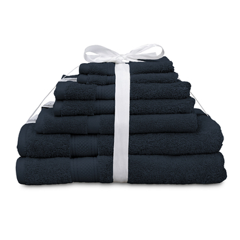 7pc Algodon St Regis Collection Towel Set Cotton Navy