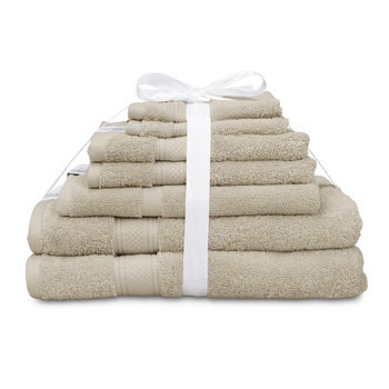 7pc Algodon St Regis Collection Towel Set Cotton Stone