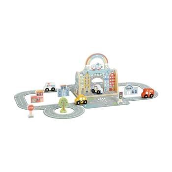 Tooky Toy Felt City Playset Wooden Portable Play Mat Set Kids/Children 3y+