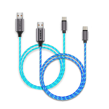 2x Sansai Light Up USB-C Male to Male Charging Cable 1m Assorted