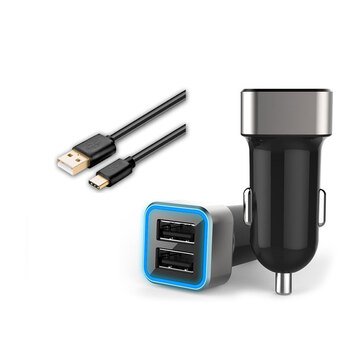 Sansai Dual USB-C/USB Car Charger - Black