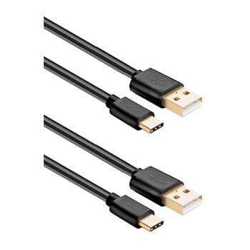2PK Sansai Type-C to USB-A Data Transfer Cable - Black