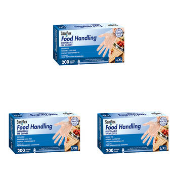 3x 200pc Saniflex TPE Powder-Free Disposable Gloves Size L/XL