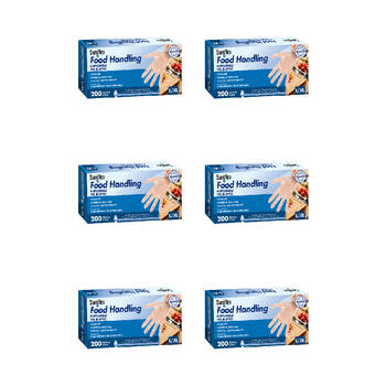 6x 200pc Saniflex TPE Powder-Free Disposable Gloves Size L/XL