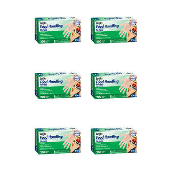 6x 200pc Saniflex TPE Powder-Free Disposable Gloves Size S/M