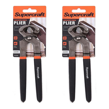 2PK Supercraft Carpenters Pincer Nose Cr-V Steel Pliers 200mm