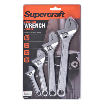 4pc Supercraft Adjustable Wrench Shifter Metric Size