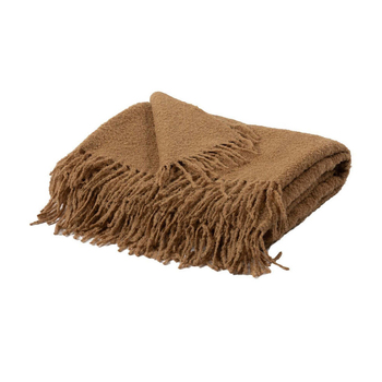 Huxford Grove Alpaca Boucle Throw Decorative Blanket 145x180cm - Tan