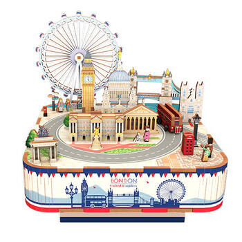 93pc Tonecheer London 3D Puzzle 140mm DIY Miniature Dollhouse Kit 14y+