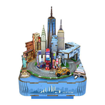 111pc Tonecheer New York 3D Puzzle 19cm DIY Miniature Dollhouse Kit 14y+