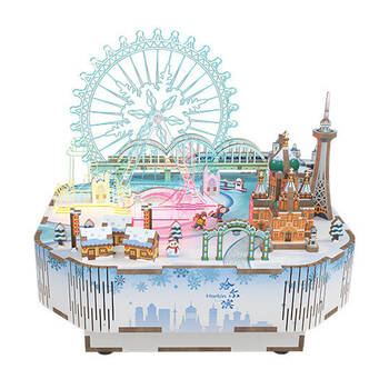 170pc Tonecheer Snow World 3D Puzzle 157mm DIY Miniature Dollhouse Kit 15y+