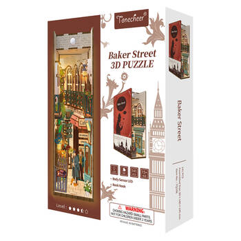 141pc Tonecheer Baker Street 3D Puzzle 24.5cm DIY Book Nook Kit 15y+