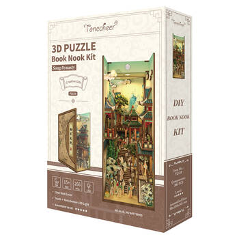 266pc Tonecheer Song Dynasty 3D Puzzle 245mm DIY Book Nook Kit 15y+