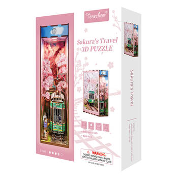 130pc Tonecheer Sakura's Travel 3DPuzzle 24.5cm DIY Book Nook Kit 15y+