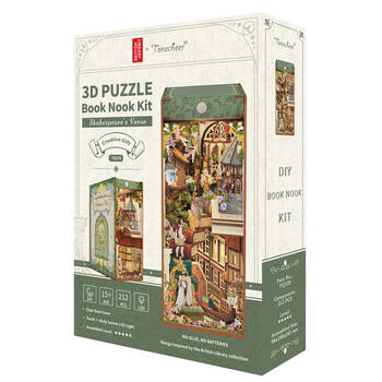 212pc Tonecheer Shakespeare's Verse 3D Puzzle 245mm DIY Book Nook Kit 15y+