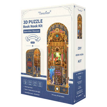 279pc Tonecheer Spacetime Museum 3D Puzzle 27cm DIY Book Nook Kit 15y+