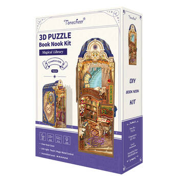 521pc Tonecheer Magical Library 3D Puzzle 283mm DIY Book Nook Kit 15y+