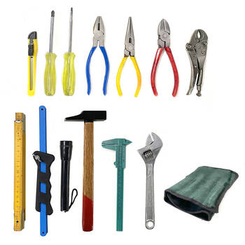 14pc Tools Set w/ Roll Bag - Green