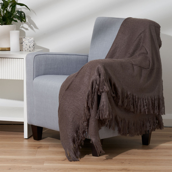 Sheraton Luxury Maison Acrylic Mohair Blanket/Throw 120 x 160cm Moonstruck