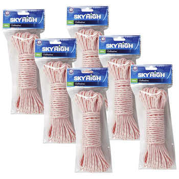 6PK Sky High Travel 20m Portable On The Go Clothesline Set