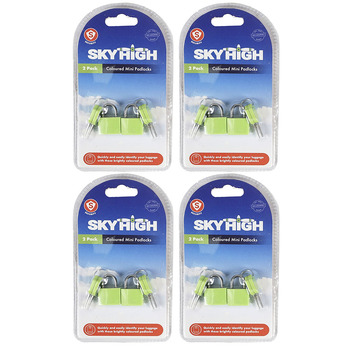 8pc Sky High Travel Coloured Luggage Mini Padlock Assorted Colours