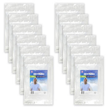 12PK Sky High Adult Travel Lightweight Poncho Rain Cover 100x127cm Transparent